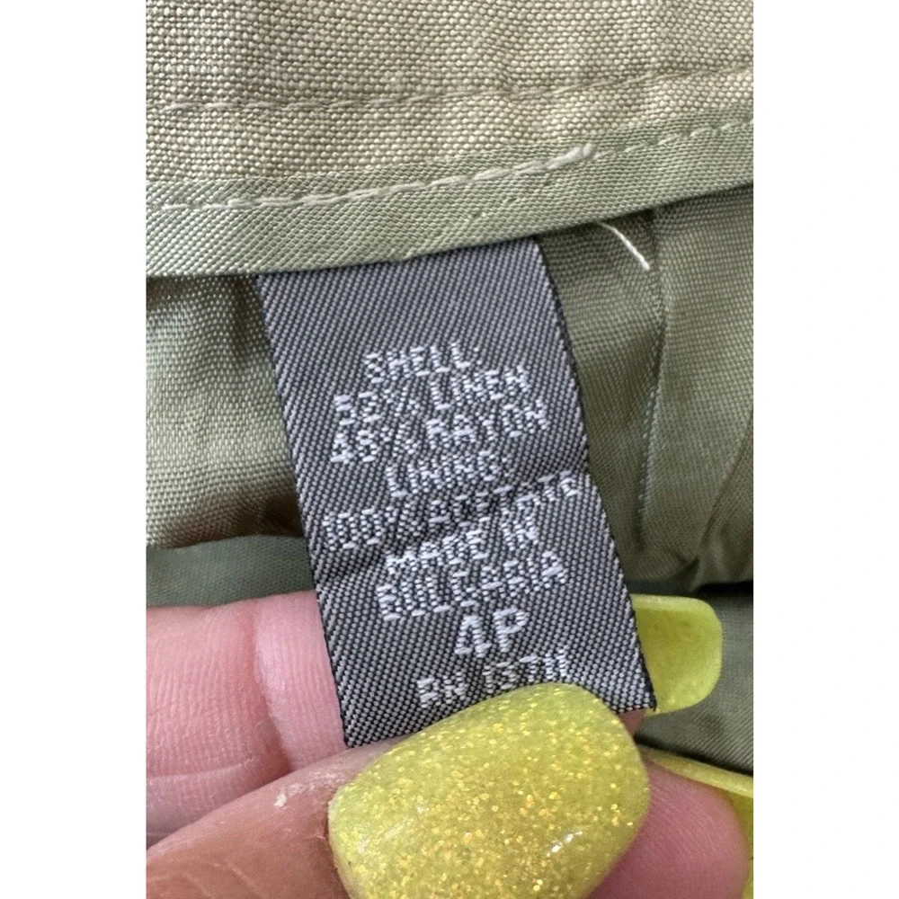 Kate Hill Women's Linen Blazer & Pants Suit Set Green Petite Mix Sizes 2P/4P